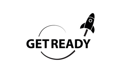 Get ready sign on white background	