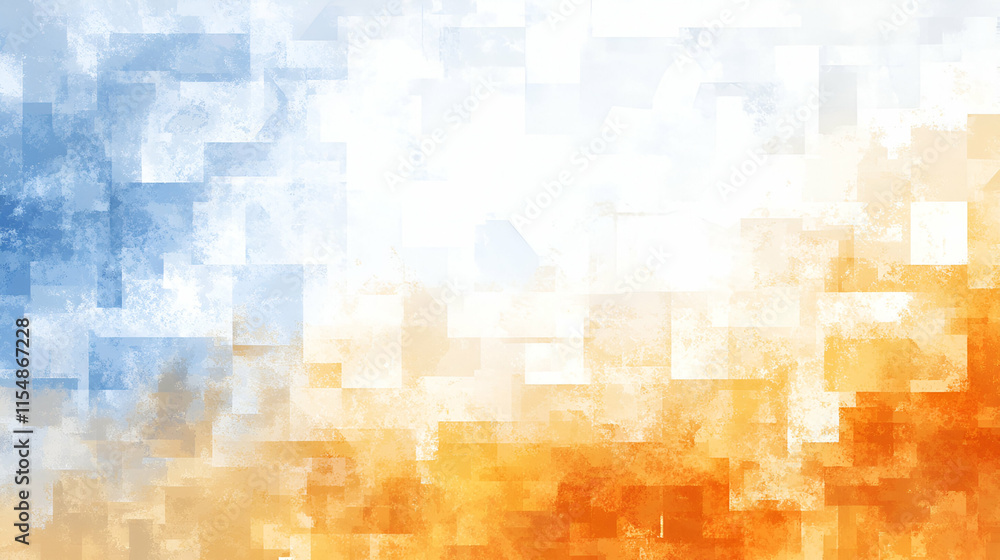 Aufkleber abstract background, blue and orange hues blend seamlessly into a textured, pixelated design, creati