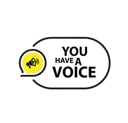 You have a voice text on white background	