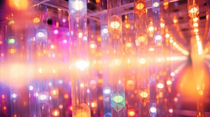 Obraz premium Vibrant and Energetic Light Installation Close-Up 