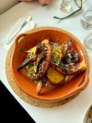 Grilled octopus dish in Portugal