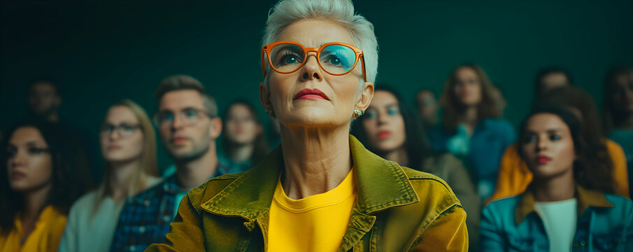 Attentive Woman in Audience: Observing Presentation with Intrigue and Focus During a Conference