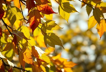 Fototapeta premium Leaves blowing in the wind on a windy day.