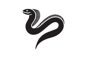 Fototapeta premium simple black an white el fish vector silhouette isolated on a white background