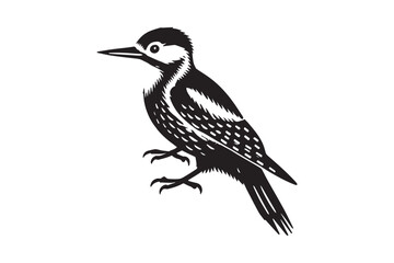 Obraz premium simple black an white woodpecker vector silhouette isolated on a white background