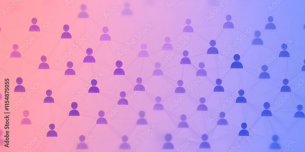 Aufkleber global network, interconnected individuals forming a complex web of relationships and interactions, 