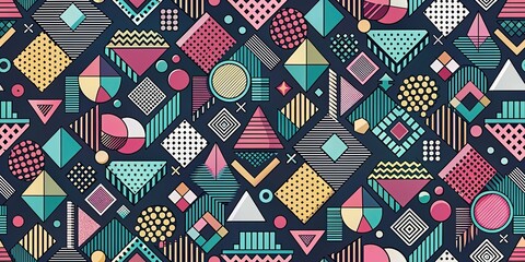 Abstract Geometric Pattern Design with Vibrant Colors and Shapes