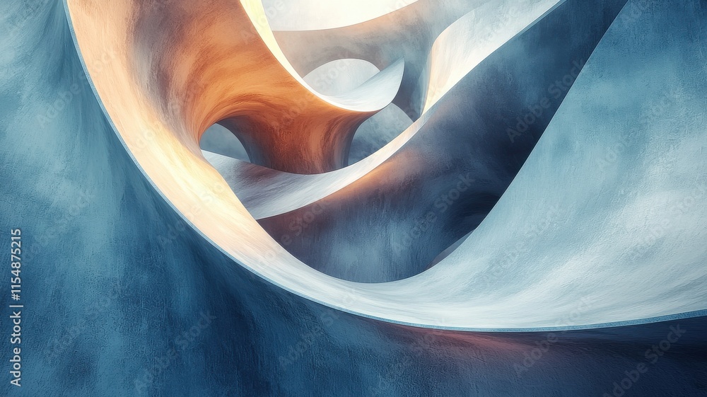 Poster abstract art concept, a mesmerizing abstract composition featuring smooth curves and gradients, evok