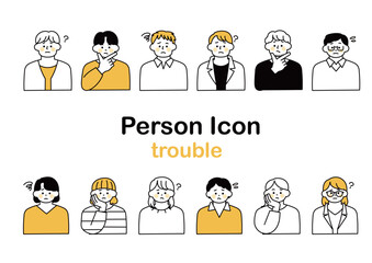 人物の上半身アイコン（トラブル）