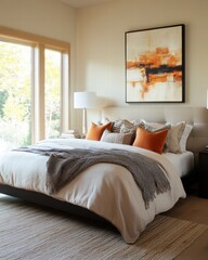 Fototapeta premium Modern Cozy Bedroom Retreat