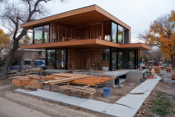 Contemporary Home Under Construction