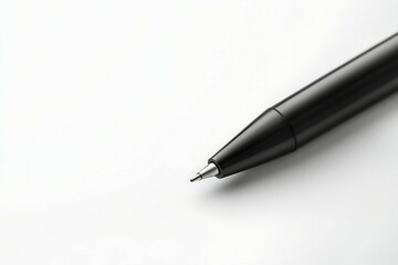 Fototapeta premium black pen on a white background, closeup top view