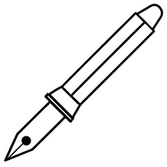 Fountain Pen Line Art Vector Design