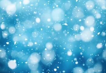 Obraz premium Beautiful Soft Blue Background with Snowflakes Falling, Creating a Winter Wonderland Effect for Seasonal Themes and Holiday Design Projects