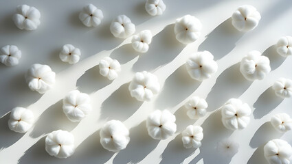 Title: A Delicate Arrangement of Puffy White Cotton

