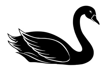 Swan bird silhouette vector