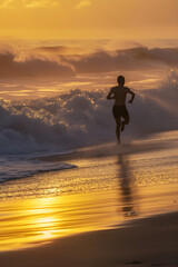 Solitary Runner at Dawn: A Symbol of Determination and Unwavering Dedication