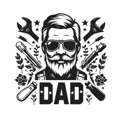Dad Svg silhouette vector design