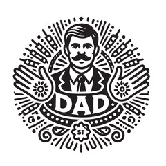 Dad Svg silhouette vector design