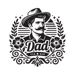Dad Svg silhouette vector design