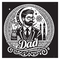 Dad Svg silhouette vector design