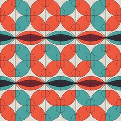 A Radiant Pattern of Red and Blue Interlocking Shapes