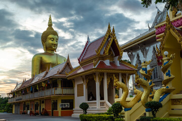 Fototapeta premium Wat Muang is an old temple in Ang Thong Province. The large Buddha statue was built in 2008. It is the largest in Thailand and is a landmark where you must come to worship and ask for blessings when v