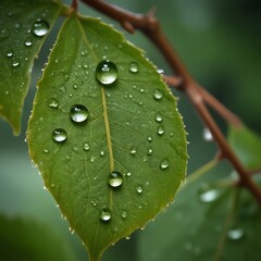 Water drops in leaf