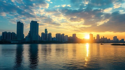 Obraz premium Cityscape Sunset Skyline