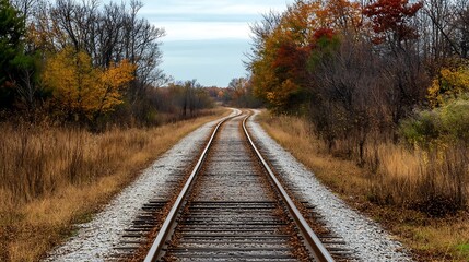 Fototapeta premium Autumn Railroad Tracks