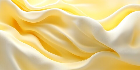 Obraz premium Soft, flowing pale yellow fabric with elegant drapes and folds.