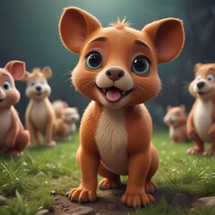 3D Cartoon funny animal character