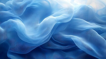 Obraz premium Abstract blue fabric texture. Soft, flowing chiffon waves with subtle light.