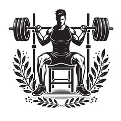 
Strong Smiling Man Doing Bench Press Exercise Cartoon Vector Illustration
