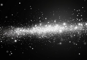 Captivating Abstract Background with Dazzling White Sparkles and Shimmering Particles on a Deep Black Canvas for Stunning Visual Effects and Creative Designs