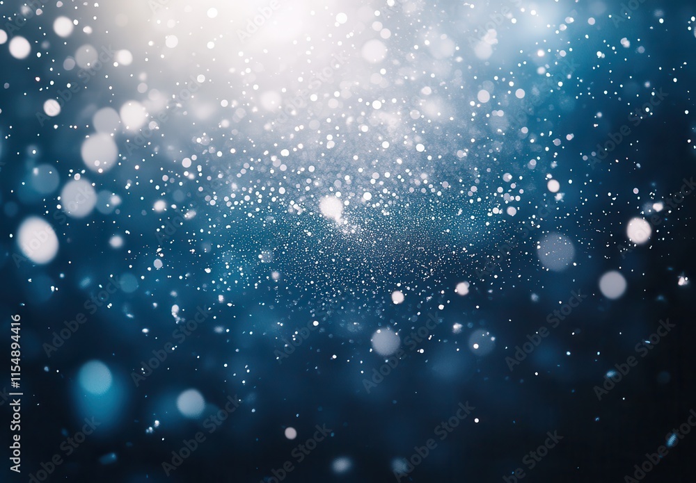 Poster captivating abstract background with soft bokeh effect and glittering particles in a deep blue tonal