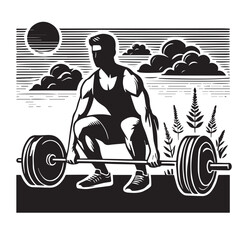 
Strong Smiling Man Doing Bench Press Exercise Cartoon Vector Illustration
