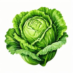 the AI Image Generator, Fresh Green Cabbage Isolated on a Clean