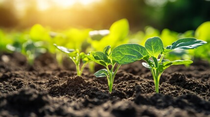Morning Light on Growing Plants in Overcast Conditions