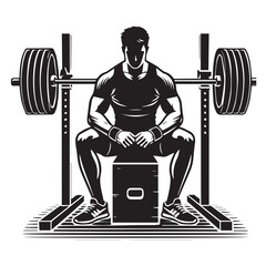 
Strong Smiling Man Doing Bench Press Exercise Cartoon Vector Illustration
