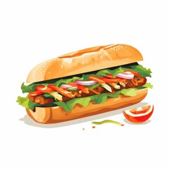 the AI Image Generator, Delicious Sandwich Illustration