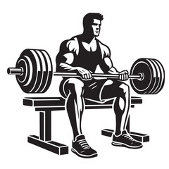 
Strong Smiling Man Doing Bench Press Exercise Cartoon Vector Illustration
