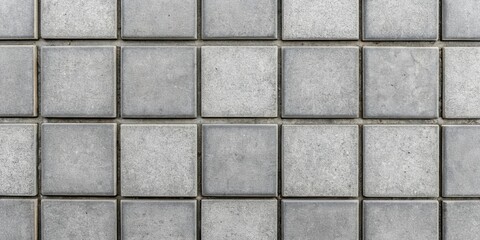 A Seamless Texture of Grey Square Paving Stones Arranged in a Grid Pattern