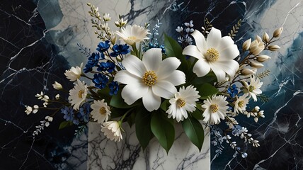 red and white flowers , AI Generated.