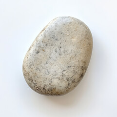 Fototapeta premium Smooth, rounded stone with natural texture on white background, perfect for decorative or artistic use. Its neutral color adds calming touch to any setting