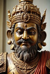 Fototapeta premium Rakshasa statue isolated on a white background
