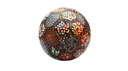 Obraz premium Geometric Football on transparent background PNG.
