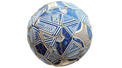 Geometric Football on transparent background PNG.