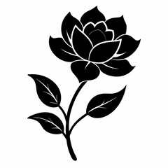 Blooming Beauty black silhouette vector