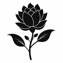 Blooming Beauty black silhouette vector